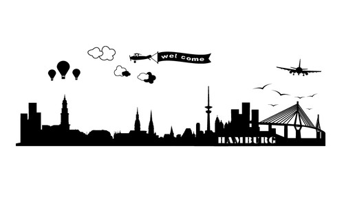 Wandtattoo hamburg city stadt - city,