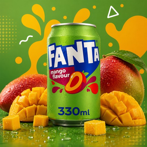 Fanta mango 330ml - mango,