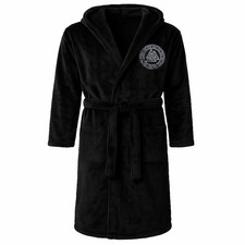 Bademantel mit Kapuze schwarz Wotansknoten Walhalla Odin Wotan men bathrobe