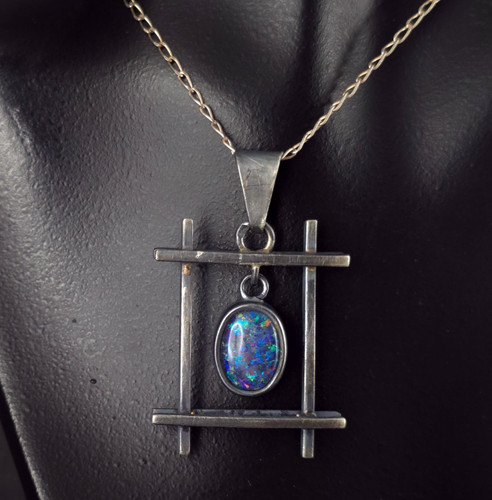Anhänger silber opal - silber,