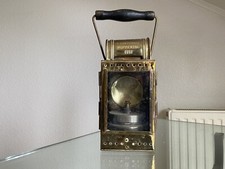 Alte Eisenbahnlampe A. Sartorius Wuppertal goldglänzend von 1958