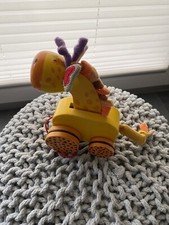 Zieh-Giraffe ~ Spielzeug, Holzgiraffe, mit Schnur zum Ziehen, kaum bespielt