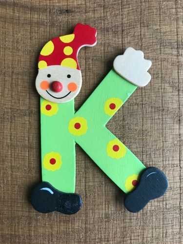 Holzbuchstabe deko bunt - k,