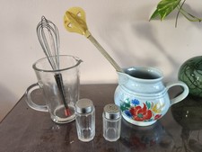 Torgau Keramik Milchkrug DDR Messbecher Glas Quirl Schneebesen Salz u Pfeffer