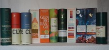 11 Whisky Tuben leer Glenmorangie, Glenfiddich, Talisker, Glenfarclas,