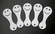 5 x Einkaufswagenchip Smile SOFORT abziehbarer Einkaufswagenlöser Gesicht Emote