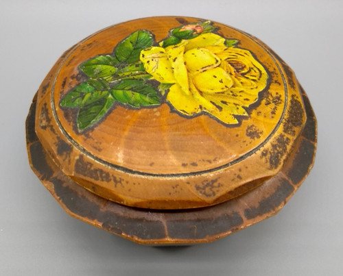 Art deco holzschatulle blumen - deco,