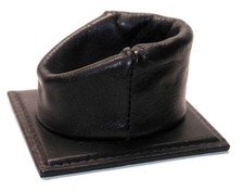 Pfeifenständer für eine Pfeife, Leder, vintage, ca. 1980er Jahre