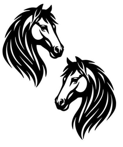 Pferde links rechts - 2x, links/rechts