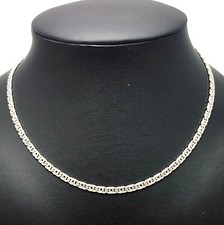 schöne Flachpanzer Kette Unisex Halskette Damen Herren 925 Silber 45cm massiv