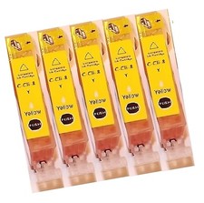 5 gelbe Drucker Patrone mit chip für Canon PIXMA IP5200 MP970 IP4500X IP4200X