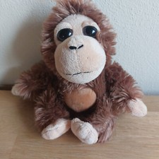 Flauschiger Affe Plüschtier - Kuscheltier - Gelb ca.24  cm groß  - sitzend