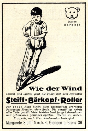 Steiff roller reklame 1929 - roller,