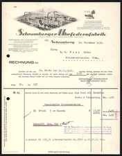 Rechnung Schramberg 1930, Schramberger Uhrfedernfabrik GmbH, Betriebsansicht un 