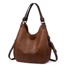 Handtasche Damen Shopper Groß Vintage Umhängetasche Damen Gross Lederimitat T...