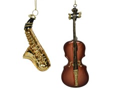 Christbaumschmuck Glas Geige Saxophon Weihnachtskugeln Musik Weihnachtsschmuck