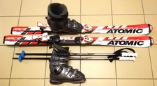 TOP Skiset Atomic Ski 130 cm incl. Skiservice + Skischuhe Gr. 39 + neue Stöcke