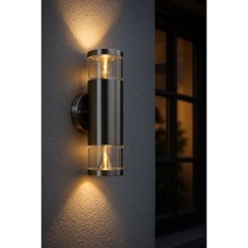 Globo LED Außenwandleuchte Lampe Carme Silber IP44 2 x 5W GU10 warmweiß Up&Down