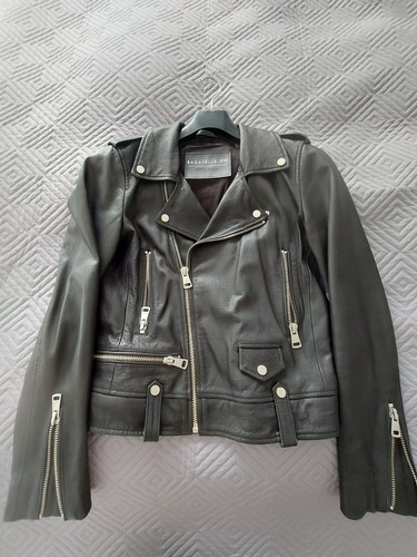 Damen leder biker jacke - ,