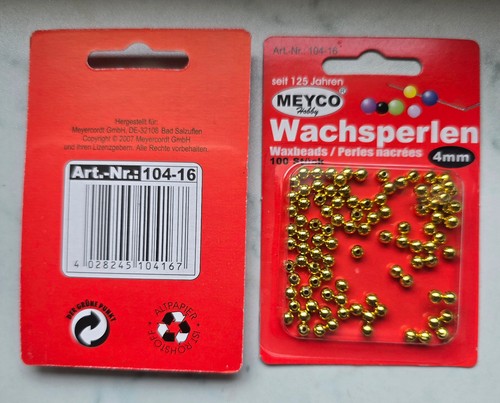 Meyco wachsperlen in gold - 4,