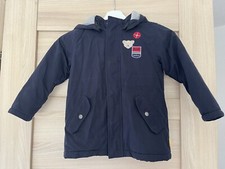 Steiff Jungen Jacke Mantel Gr. 104 blau Bär Dunkelblau Kinder Winter Warm