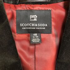 Scotch & Soda Herren Sakko Blazer Samt Velours  schwarz S/46 NEU