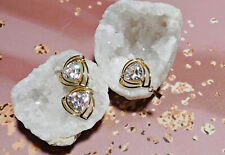 Diamonique Schmuckset 585 Gold 14 kt Ohrstecker Kettenanhänger Triangle neu