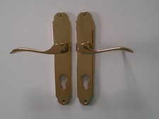 2.Wahl HOPPE Wien 123/221 Messing poliert 72 mm PZ Langschild Zimmertürbeschlag