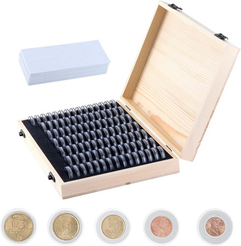 Münzen aufbewahrung box holz - münzen,