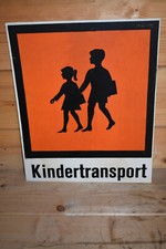 Altes Schild DDR,Kindertransport,Schule,Straßenverkehr,Warnschild,Original
