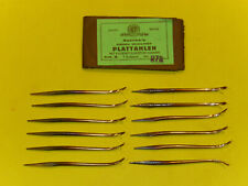 Plattahlen, gebogene Ahle mit Haken, Hakenahle, Rasche, 75mm, 12 Stk, unbenutzt,