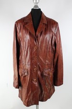 Milestone brauner Leder-Mantel Gr.44/L weiches Lammleder Top Zustand