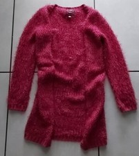 Tolle weinrote Longstrickjacke Gr. 140 Pocopiano 