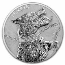 1 UNZE 999 SILBER - WOLF / FAFNIR / WIKINGER - SILBERBARREN - SILBERMÜNZE - RAR