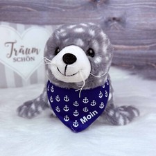 Plüsch Seehund grau-weiß mit