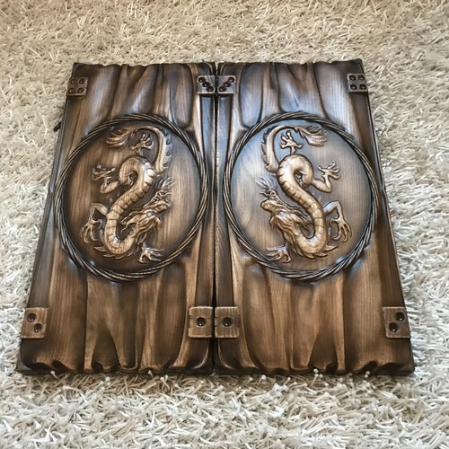 Kunstwerk backgammon drache - -,