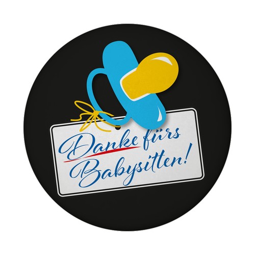 Schnuller blau magnet rund - blau,