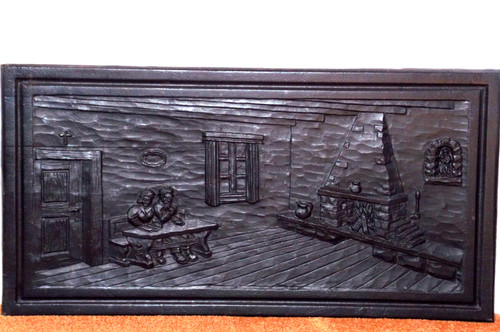Kamin platte antik - ofen, relief