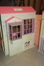 VINTAGE Barbie Puppenhaus Traumhaus Villa 3 Zimmer Klappbar  ZUBEHÖR RAR