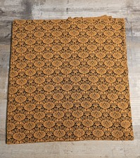 1m Jaquard Stoff / Strickstoff in Gold orange schwarz - Orientalisches Muster