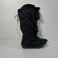 Wildleder Fransenstiefel Black