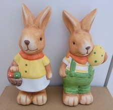 2 Hasen aus Keramik Osterhase