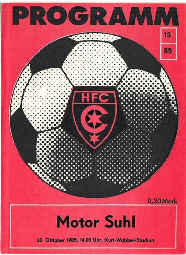 Ddr liga fußballprogramm hfc - ddr,