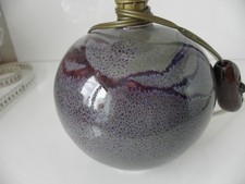 Keramik Tischlampe nur Sockel traumhafte Glasur Signatur AB