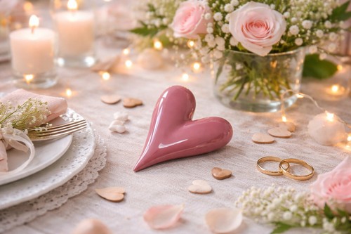 Herz porzellan rosa 12x9cm - herz,