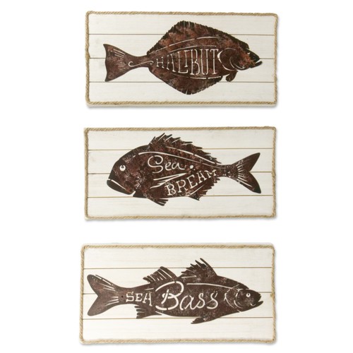 Maritimes wandbild fisch holz - wandbild,