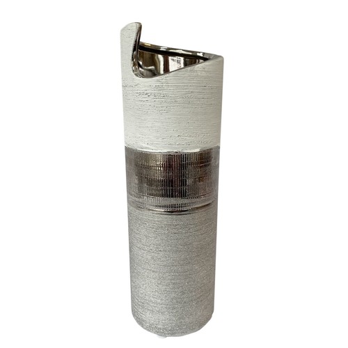 Keramik vase silber weiss deko - silber,