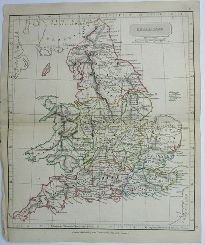 Antike karte von england - von,