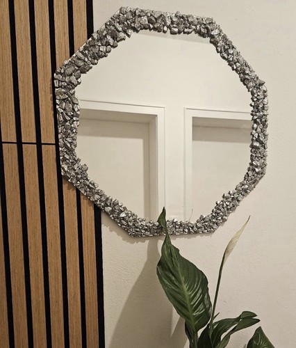 Wandspiegel achteckig silber