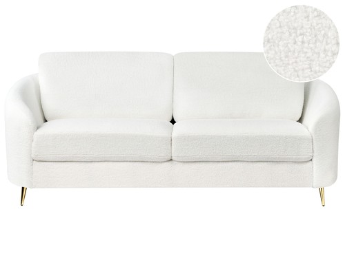 Sitzer sofa bouclé weiß - 3-sitzer,